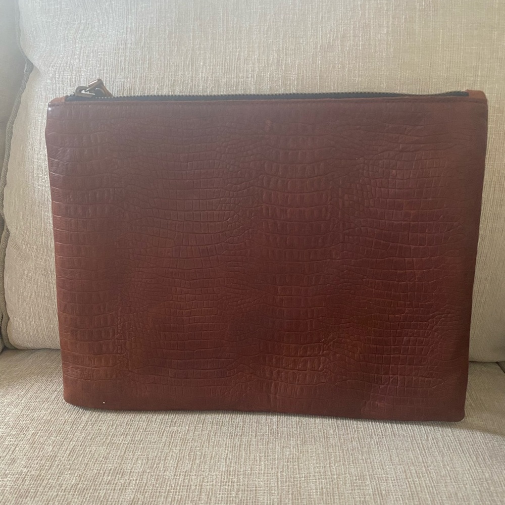 Parker Thatch Lee crossbody or clutch bag in brown croc leather